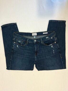 Frame Capri Mid-Rise Jeans Le Garçon Crop Dark Denim Size 29 x 24 Boho Chic